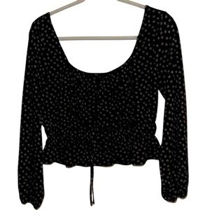 🌹LUSH CROP FLORAL BLOUSE